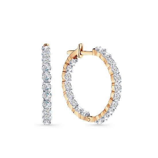 Изображение Золотые серьги с фианитами