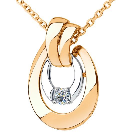 Изображение Золотая подвеска с фианитом