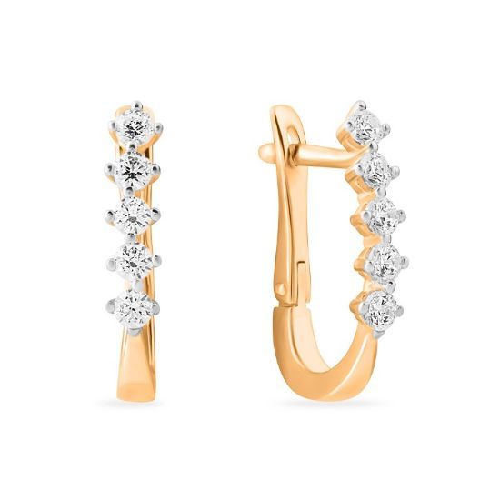 Изображение Золотые серьги с фианитами