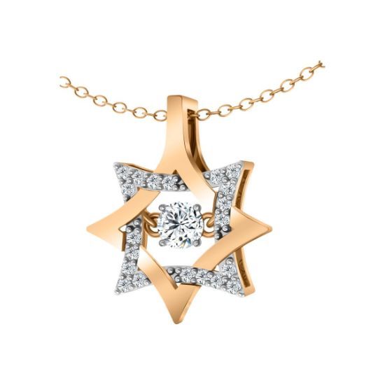 Изображение Золотая подвеска с фианитами