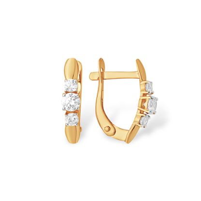 Изображение Золотые серьги с фианитами