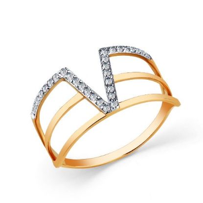 Изображение Золотое кольцо с фианитами