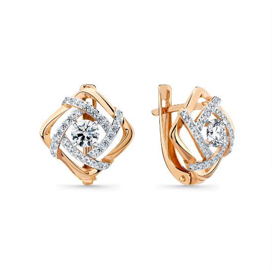 Изображение Золотые серьги с фианитами