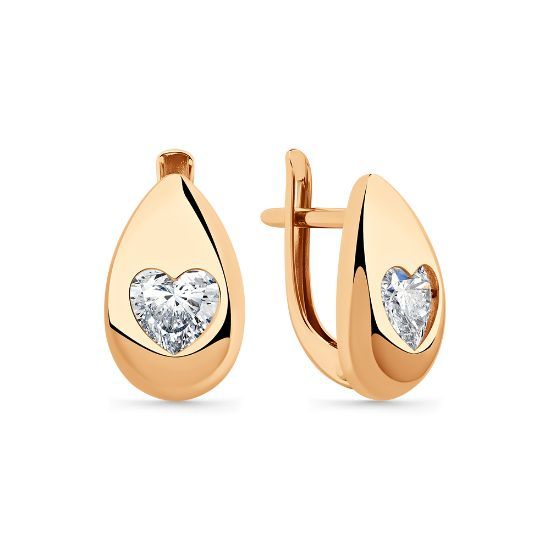 Изображение Золотые серьги "Сердце"