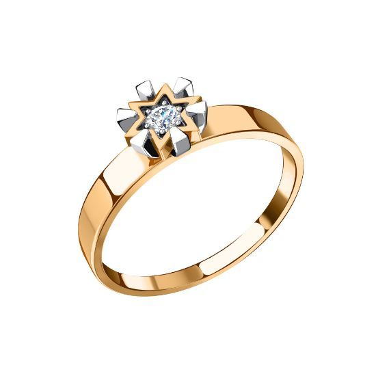 Изображение Золотое кольцо с фианитом