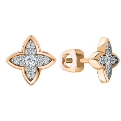 Изображение Золотые серьги-пусеты 585 пробы