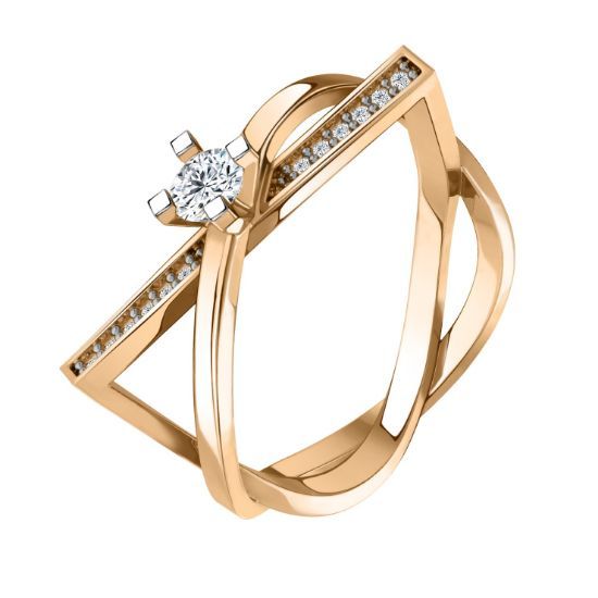 Изображение Золотое кольцо с фианитами