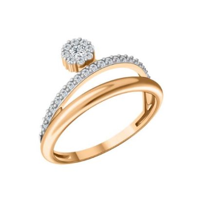 Изображение Золотое кольцо с фианитами