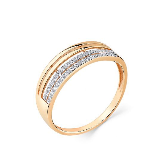 Изображение Золотое кольцо с фианитами