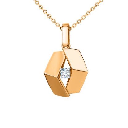 Изображение Золотая подвеска с фианитом