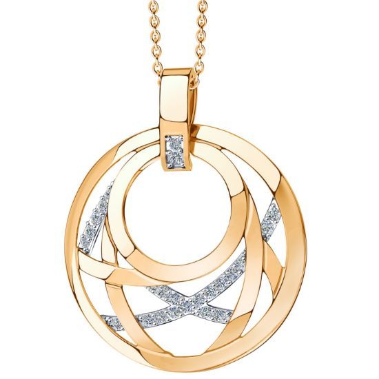 Изображение Золотая подвеска с фианитами