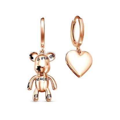 Изображение Золотые серьги "Мишка"