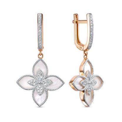 Изображение Золотые серьги с перламутром