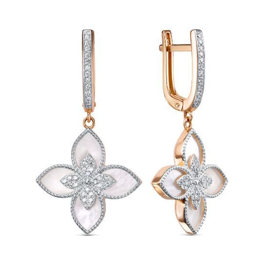 Изображение Золотые серьги с перламутром