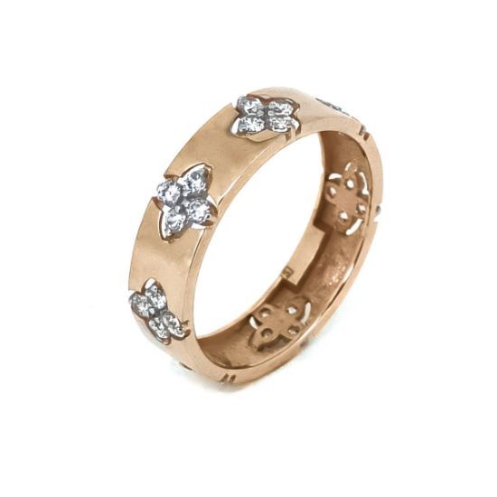 Изображение Золотое кольцо с фианитами