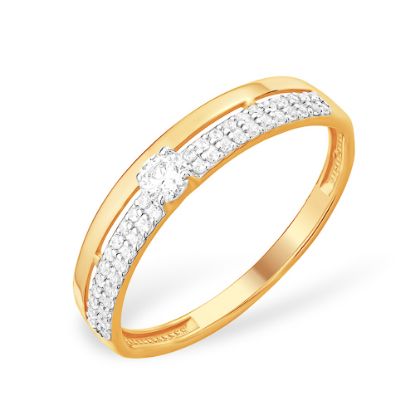 Изображение Золотое кольцо с фианитами