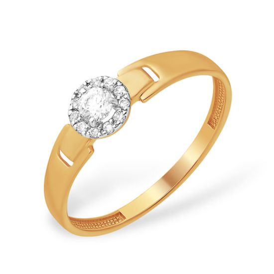 Изображение Золотое кольцо с фианитом