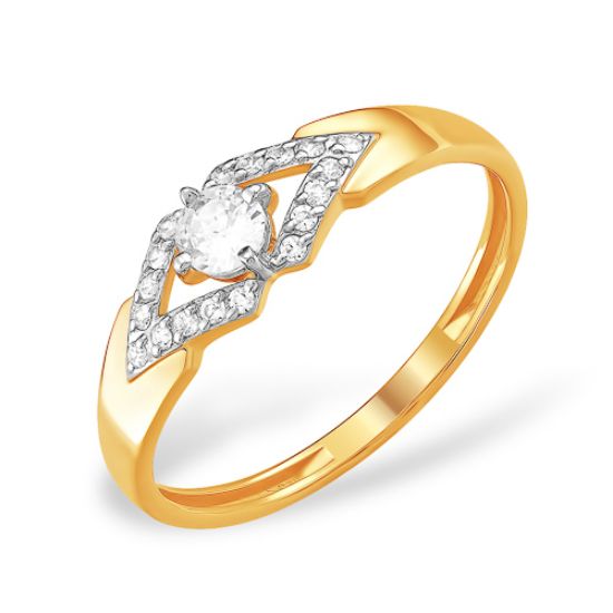 Изображение Золотое кольцо с фианитами