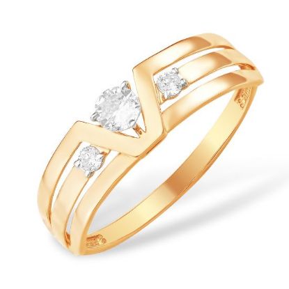Изображение Золотое кольцо с фианитами
