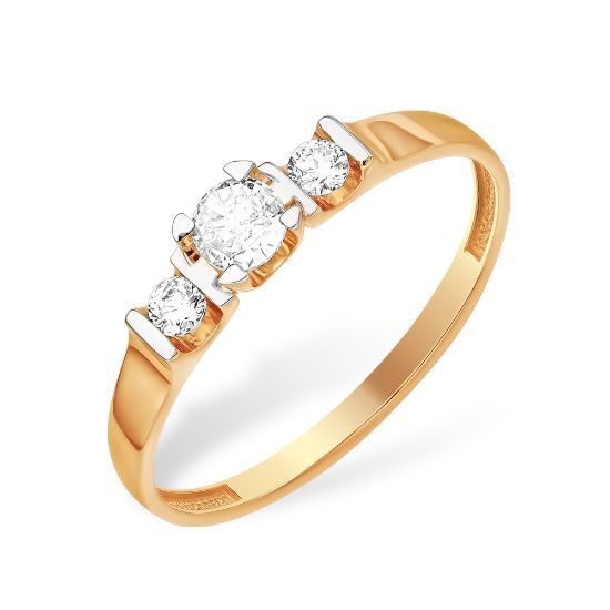 Изображение Золотое кольцо с фианитами