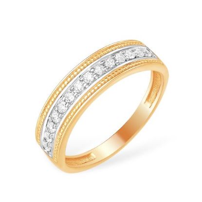 Изображение Золотое кольцо с фианитами