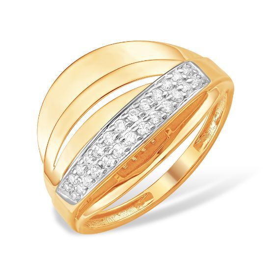 Изображение Золотое кольцо с фианитами