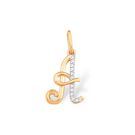 Изображение Золотая подвеска именная "А"