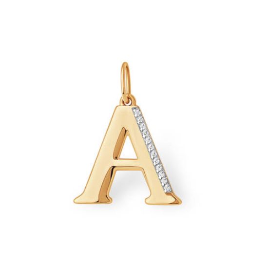 Изображение Золотая подвеска именная "А"