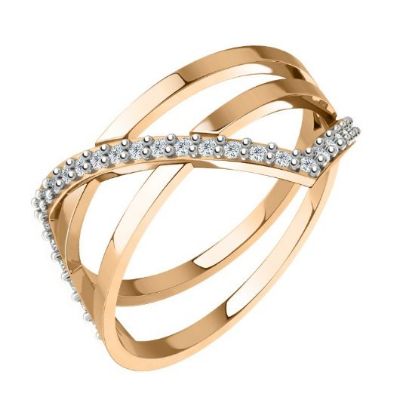 Изображение Золотое кольцо с фианитами