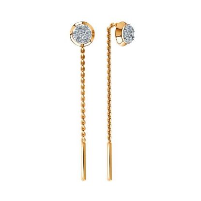 Изображение Золотые серьги-продевки 585 пробы