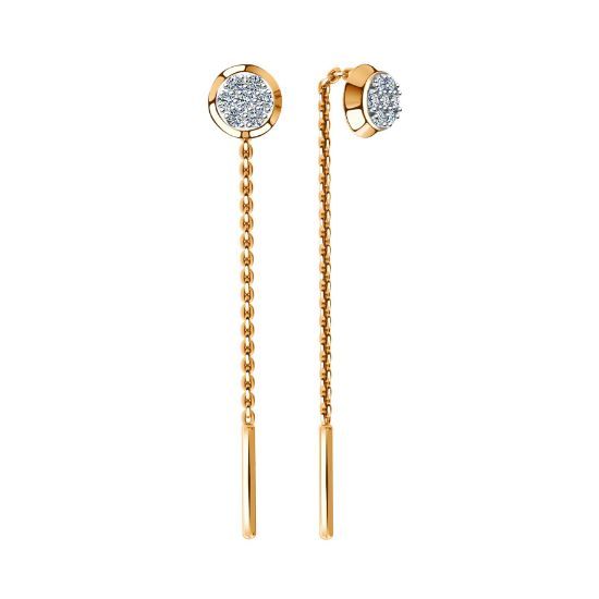 Изображение Золотые серьги-продевки 585 пробы