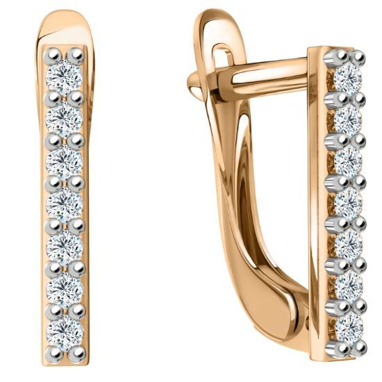 Изображение Золотые серьги с фианитами