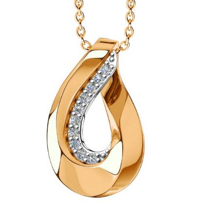 Изображение Золотая подвеска с фианитами