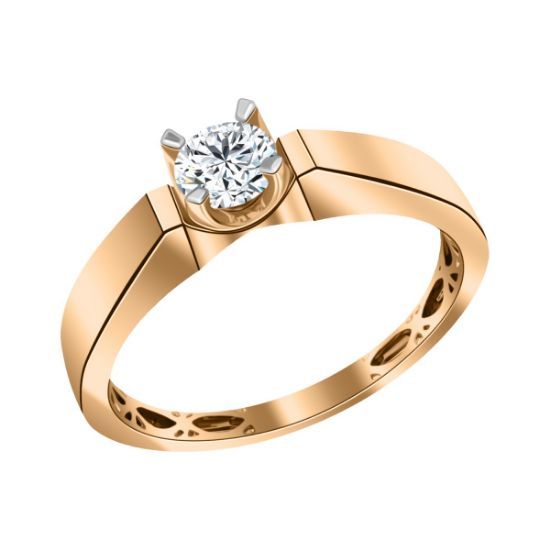 Изображение Золотое кольцо с фианитом