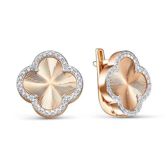 Изображение Золотые серьги с фианитами