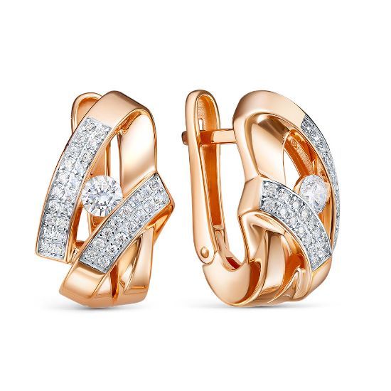 Изображение Серьги золотые с бриллианитом