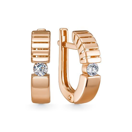 Изображение Золотые серьги с бриллианитами