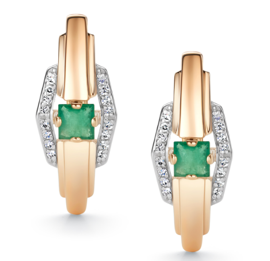 Изображение Золотые серьги с бриллиантами