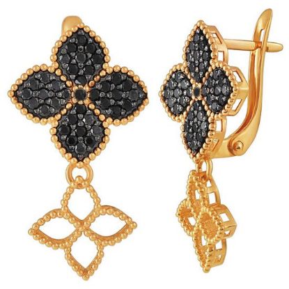 Изображение Золотые серьги с фианитами