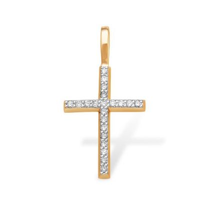 Изображение Крест золотой с фианитами