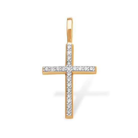 Изображение Крест золотой с фианитами