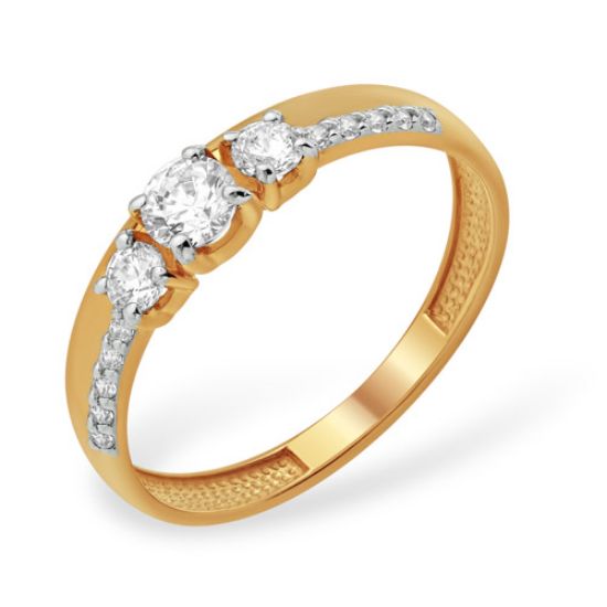 Изображение Золотое кольцо с фианитами