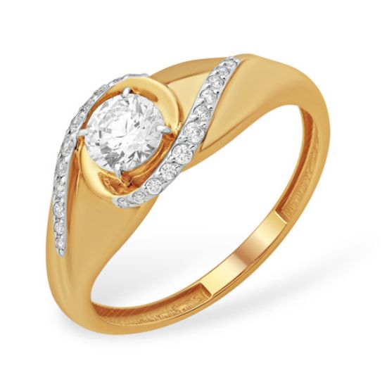 Изображение Золотое кольцо с фианитами