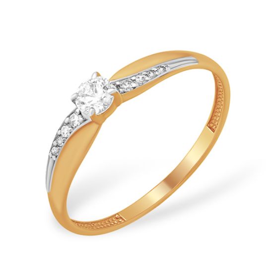 Изображение Золотое кольцо  с фианитами