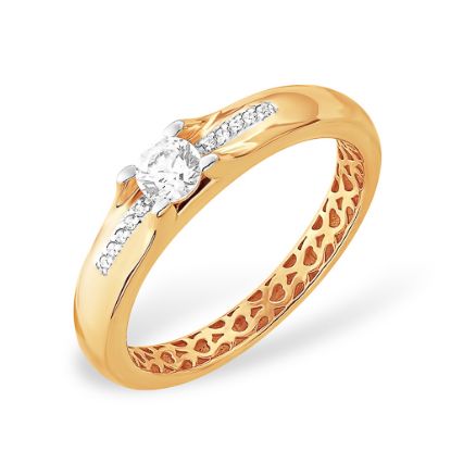 Изображение Золотое кольцо с фианитами