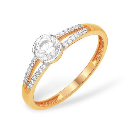 Изображение Золотое кольцо с фианитами