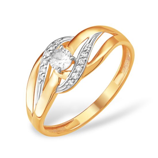 Изображение Золотое кольцо с фианитами