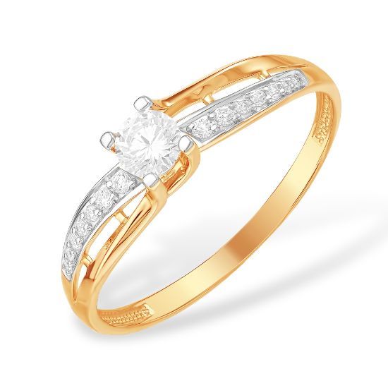 Изображение Золотое кольцо с фианитами