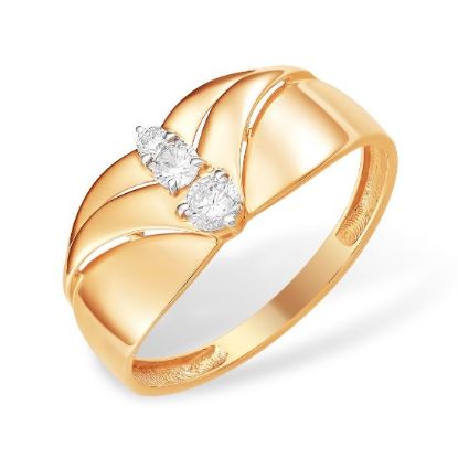 Изображение Золотое кольцо с фианитами