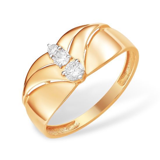 Изображение Золотое кольцо с фианитами